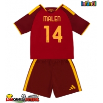 Camisa de Futebol AS Roma Donyell Malen #14 Equipamento Principal Infantil 2026-27 Manga Curta (+ Calças curtas)